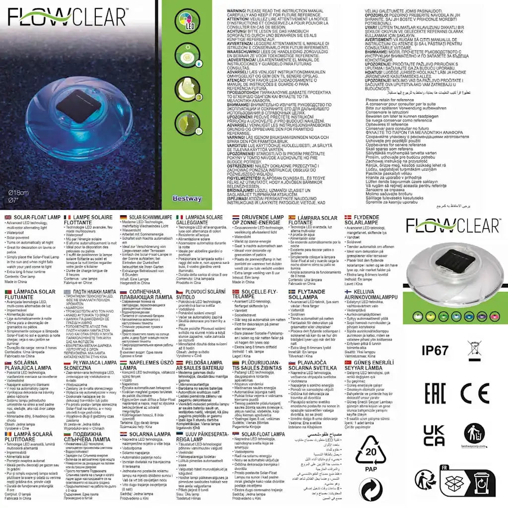 Bestway Lampada Solare Galleggiante 58111 90743