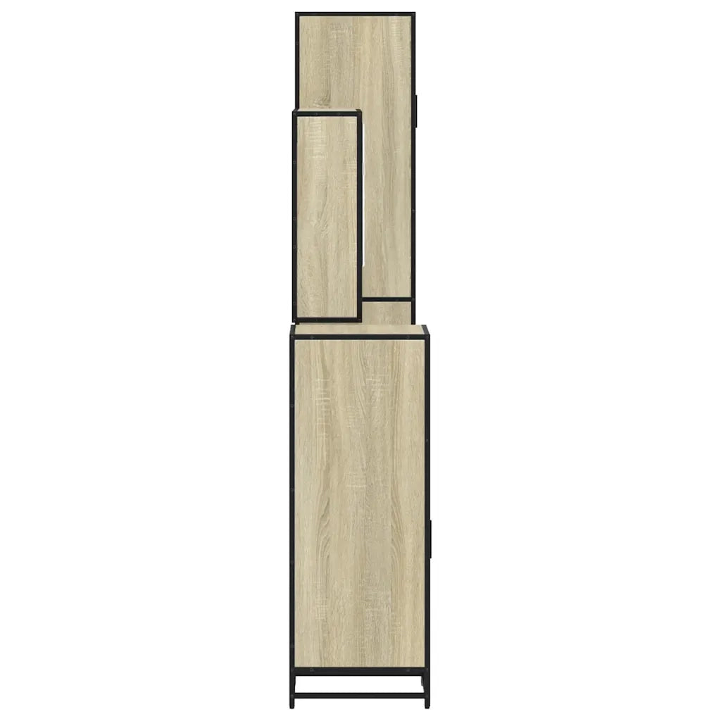 Set Mobili da Bagno 4 pz Rovere Sonoma in Legno Multistrato 3301241
