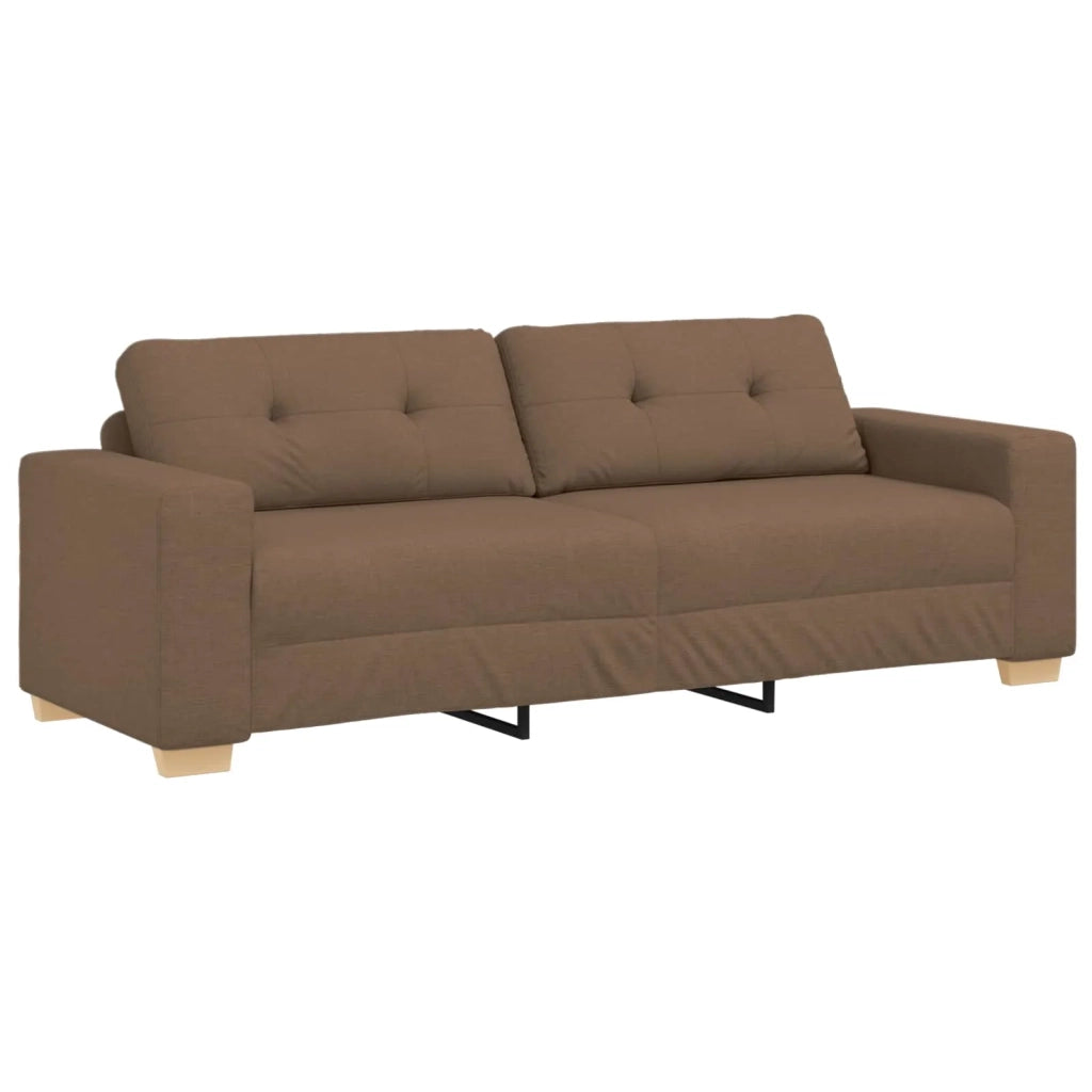 Divano 2 pcs Marrone Tessuto misto lino 3324714