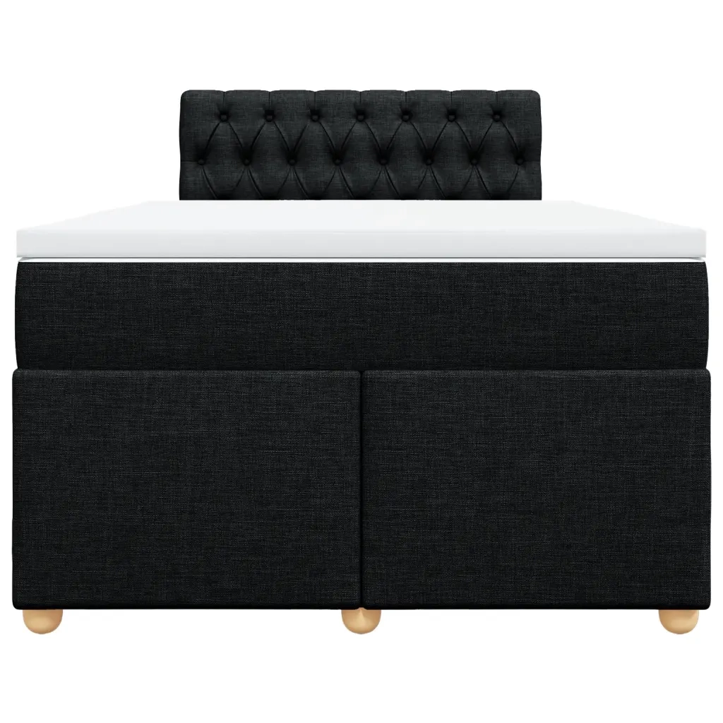 Giroletto a Molle con Materasso Nero 120x200 cm in Tessuto