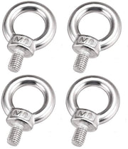 Oogbout M8 - 4 Stuks - Acciaio Inossidabile - Anello di Sollevamento - Lunghezza Totale 46 mm - Diametro Interno dell'Anello 19,8 mm - Resistente alla Corrosione - Hefring