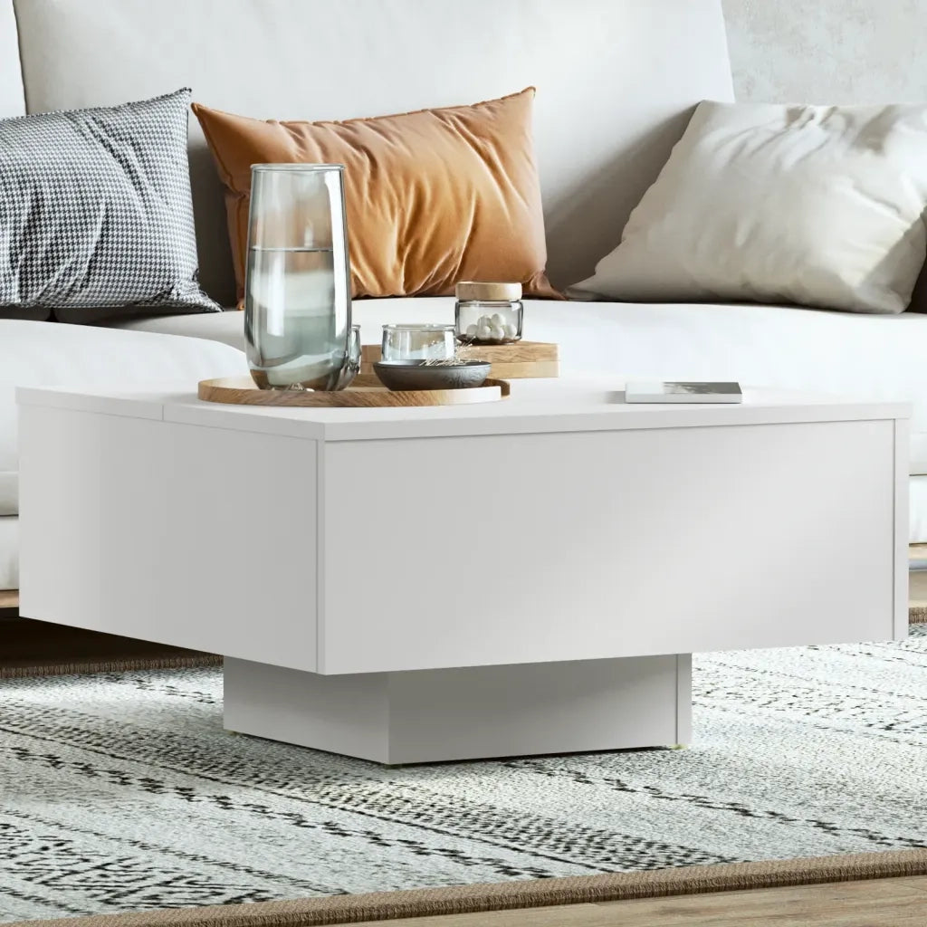 Tavolino da salotto | Tavolino da caff¨¨ | Tavolino da Soggiorno Bianco 60x60x31,5 cm in Legno Multistrato