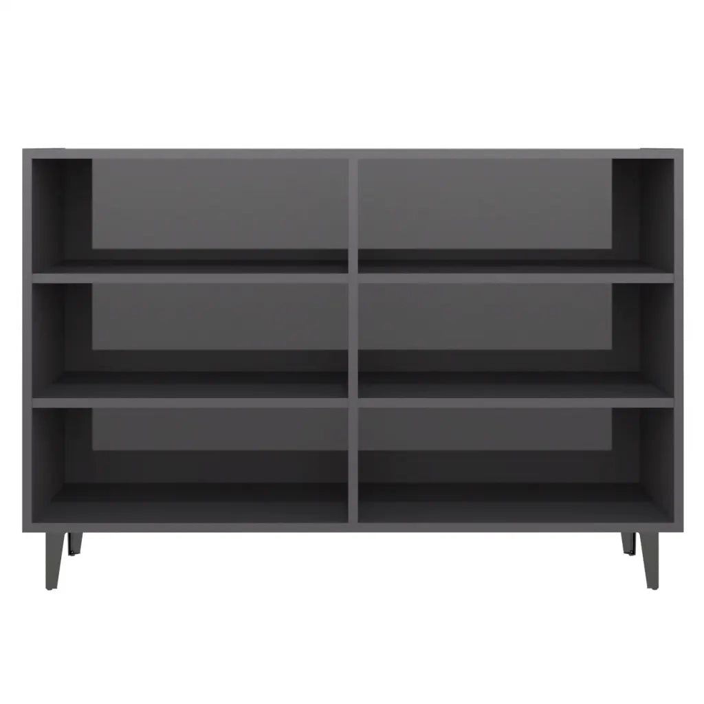 Credenza Grigio Lucido 103,5x35x70 cm in Legno Multistrato 806048