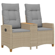 Panca da Giardino | Panchina reclinabile con tavolo Beige e Grigio Chiaro