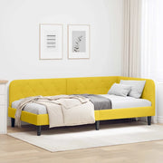 Cornice del letto ad angolo Giallo 100 x 200 cm Velluto