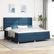 Letto a Rete con Materasso e LED Blu 200x200 cm Tessuto