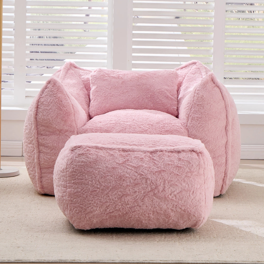 POLTRONA SACCO in pelliccia sintetica Rosa