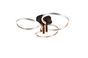 Plafoniera Trio Caruso grigio/nero 3 anelli LED 43W