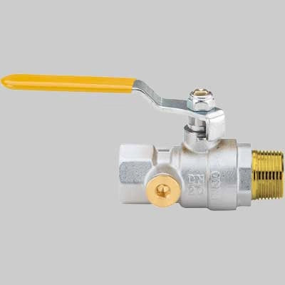 VALVOLA SFERA GAS M/F CON DUE PRESE PRESSIONE LEVA ACCIAIO  1     ENOLGAS