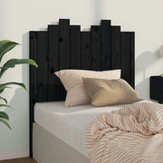 Testiera per Letto-Testata-Testiera Decorativa Nera 96x4x110 cm in Legno Massello di Pino