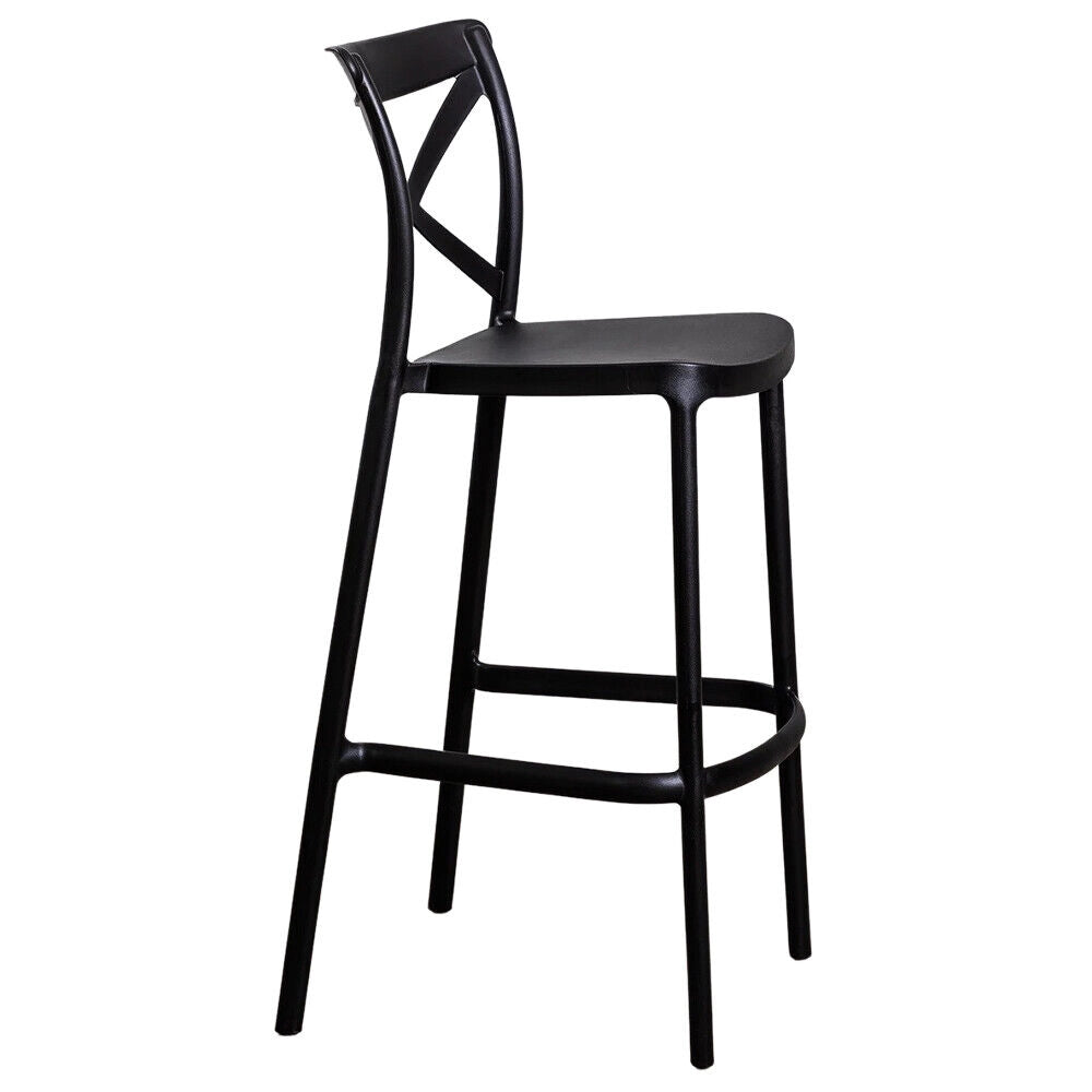 Sgabello da bar in plastica nero sprint h 75 cm