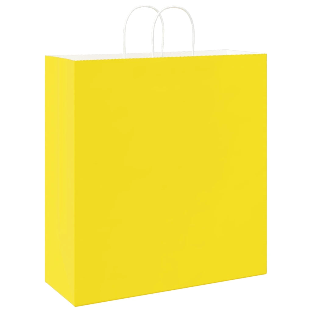 Sacchetti di Carta 250 pz con Manici Gialli 45x17x48 cm 4101793