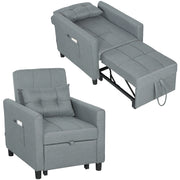 Divano Letto Pieghevole con Schienale Regolabile ¨C zephmum ¨C Grigio