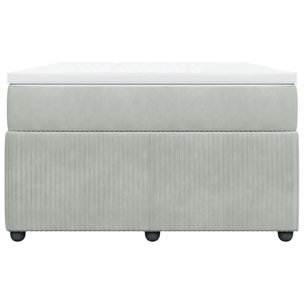 Giroletto a Molle con Materasso Grigio Chiaro 120x200cm Velluto 3285632