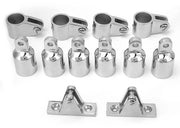 Set di copertura Bimini 12 pezzi - Struttura in acciaio inossidabile resistente - Progettato in modo compatto - Utilizzo stabile - Rifinito a specchio - Ideale per uso in acqua salata - Fissaggio per copertura Bimini