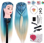 Capocciolo per stileizzazione dei capelli - 75 cm Lungo, Capelli artificiali multicolori con aiuto di velluto e pin da capelli
