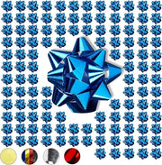 Set di nastri da regalo da 100 - Adesivi - Nastri da regalo per compleanni o Natale - Stella Ø 5 cm - Blu