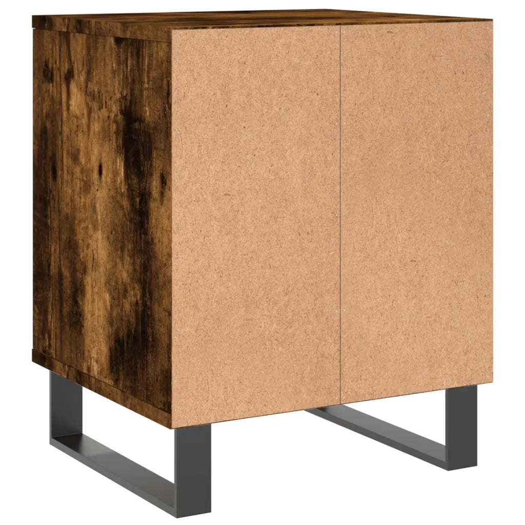 Comodino | Armadio da Notte | Mobiletto da notte Rovere Fumo 40x35x50 cm in Legno Multistrato