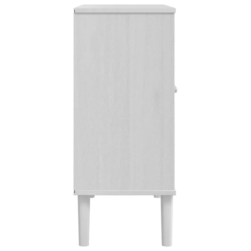 Credenza buffet cassettiera mobile contenitore organizer cucina soggiorno soggiorno effetto rattan 80 x 35 x 80 cm legno massiccio di pino bianco 02_0036224