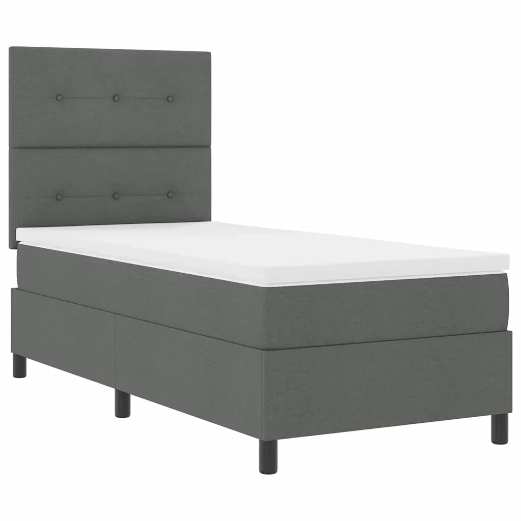 Letto a molle con materasso Grigio scuro 90 x 190 cm Tessuto 3339351