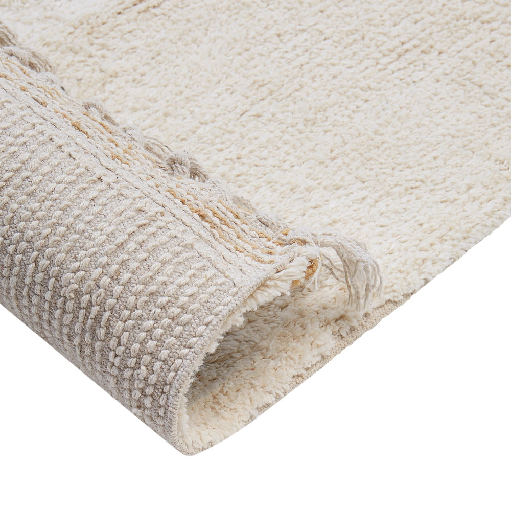 Tappeto in cotone bianco sporco con motivo a pera multicolore rettangolare 140 x 200 cm cameretta boho classico