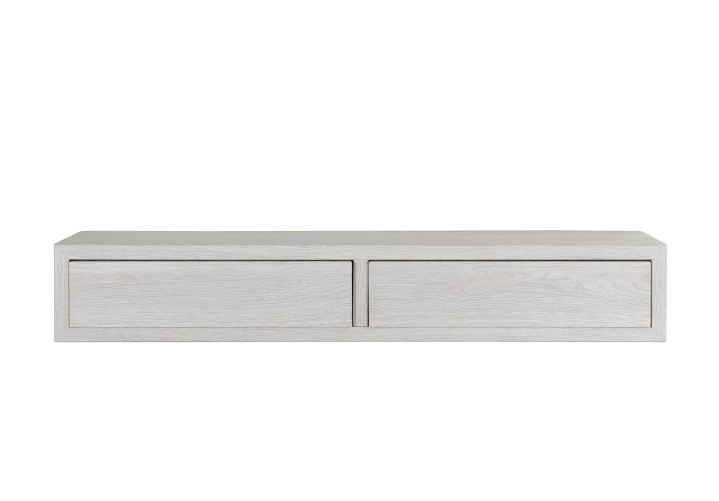 Mensola da Parete con 2 Cassetti 88,2x13,4x23,7 cm in Fibra di Legno Domino Maxi Rovere Sbiancato