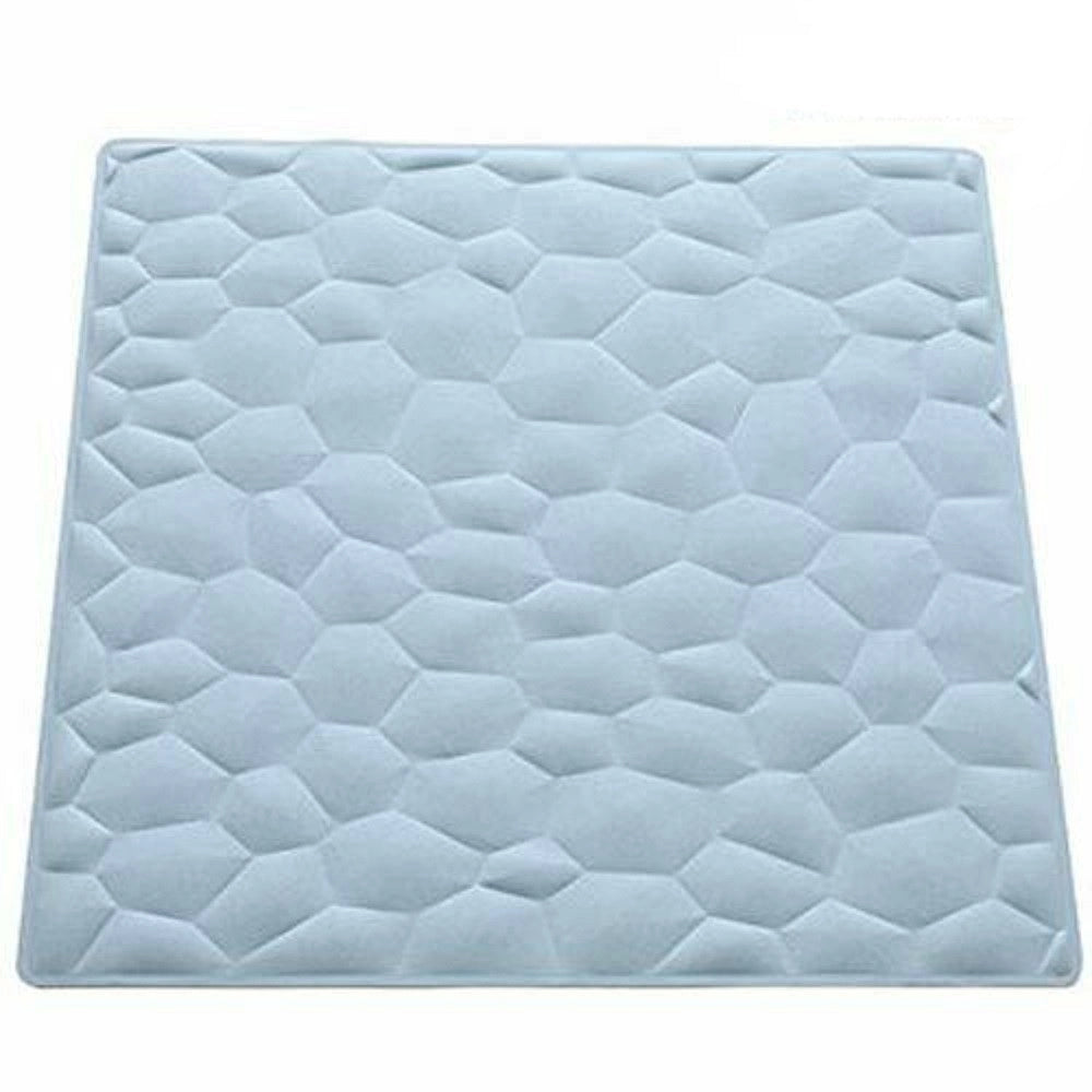 Trade Shop - Tappeto Doccia Antiscivolo Tappetino In Gomma Effetto Pietre Azzurro 54 X 54 Cm -