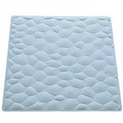 Trade Shop - Tappeto Doccia Antiscivolo Tappetino In Gomma Effetto Pietre Azzurro 54 X 54 Cm -