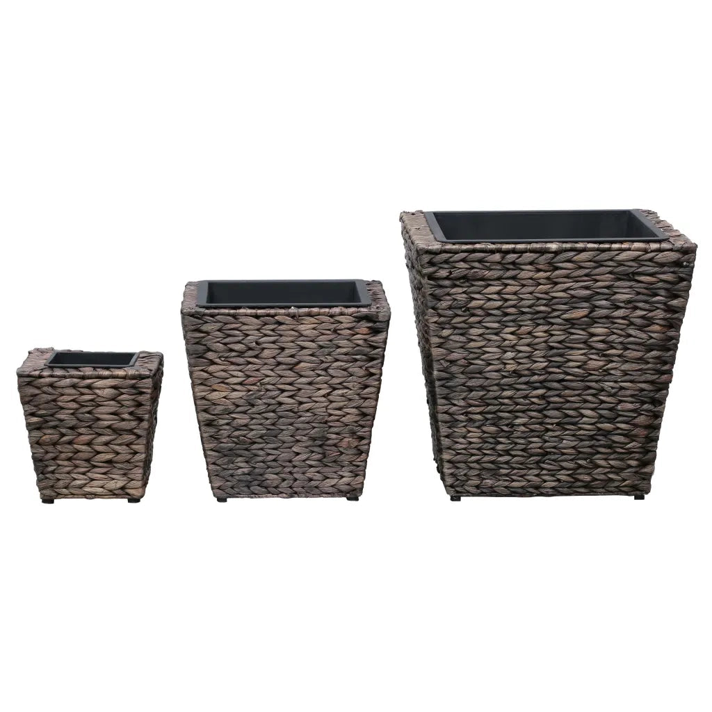 Letti Rialzati 3 pz in Giacinto Intrecciato Marrone 45572