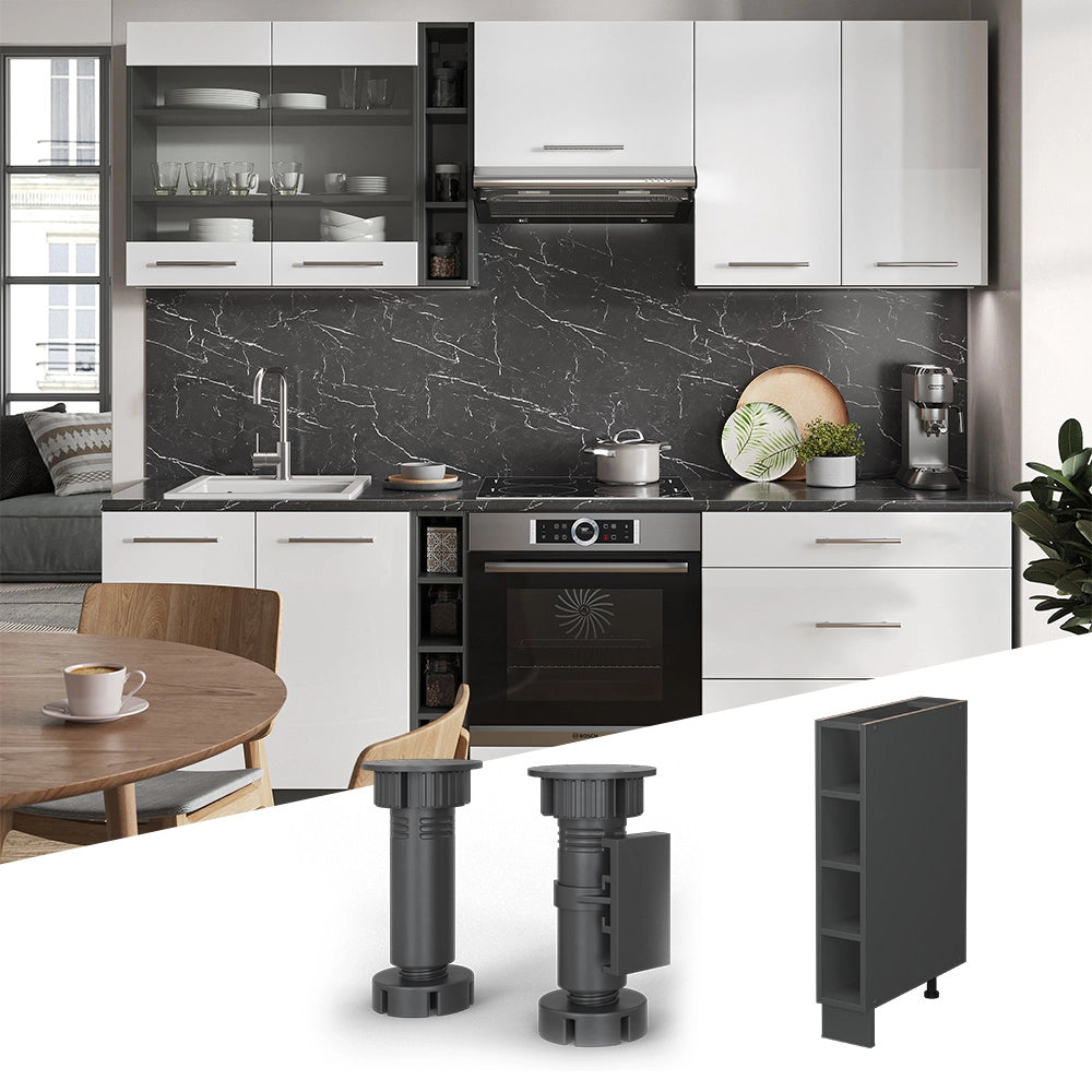 Vicco Scaffale da cucina Antracite 15 cm senza piano di lavoro