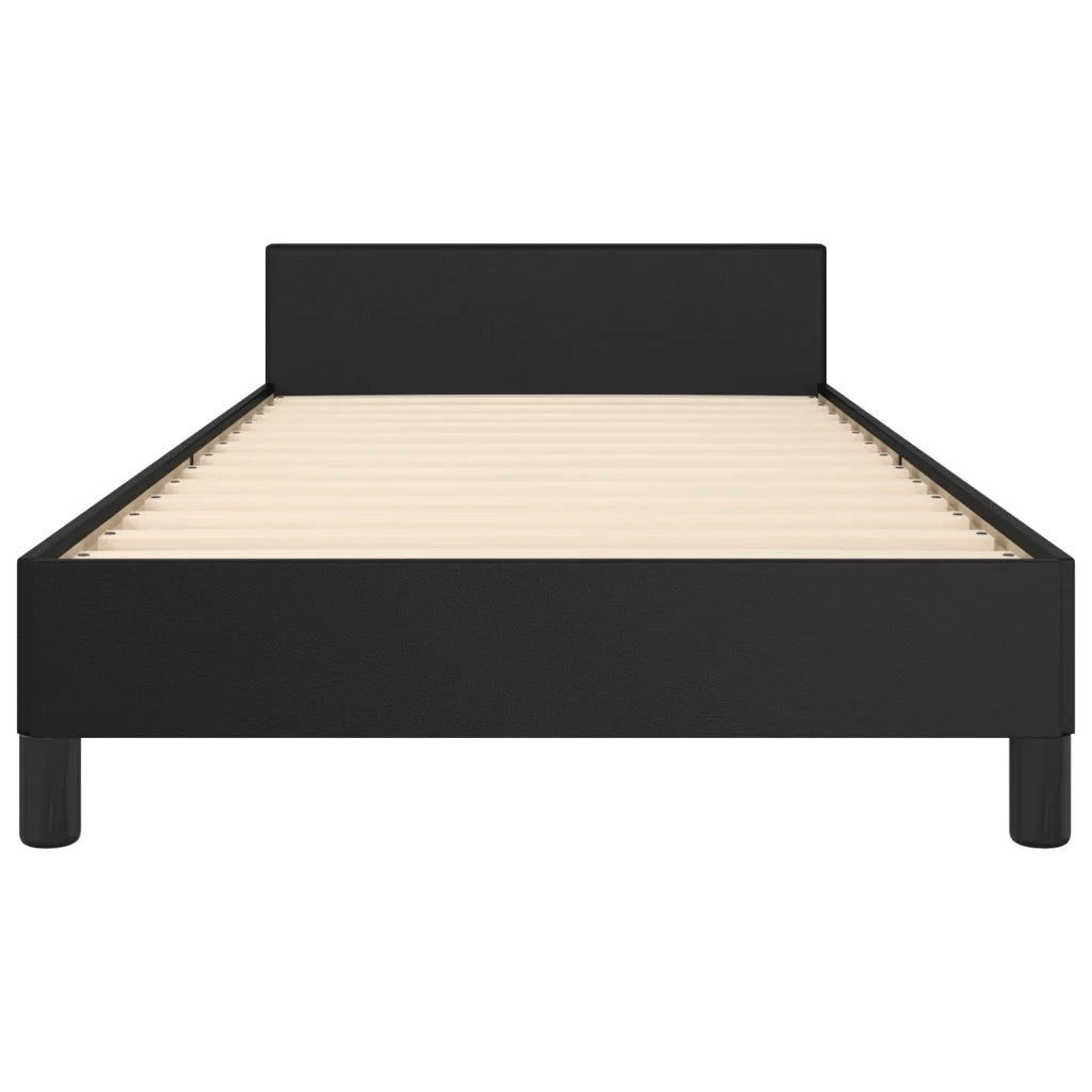 Giroletto con Testiera-Struttura Letto con testiera Nero 80x200 cm in Similpelle 982171
