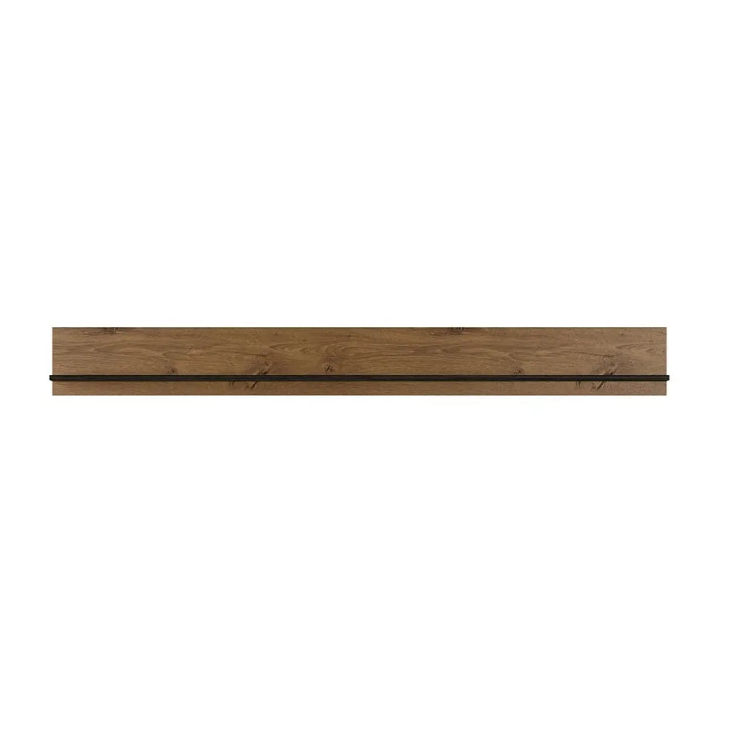 Mensola da parete SANTIAGO – 180 cm colore quercia e nero effetto legno