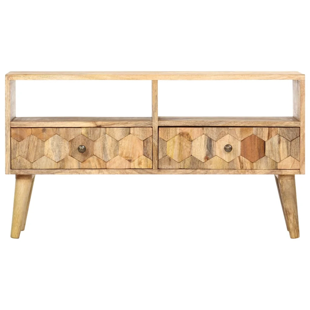 Mobile TV multimediale scaffale TV credenza mobile TV sala da pranzo soggiorno camera da letto 90 x 30 x 50 cm legno massello di mango marrone 02_0026343