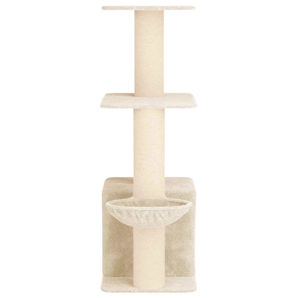 Albero per gatti con pali per graffiare in sisal Crema 133 cm 42033063