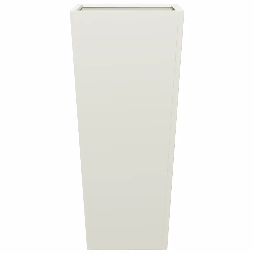 2 pz Fioriere | Cassetta per fiori | Vaso da Giardino Bianche 35x35x75 cm in Acciaio