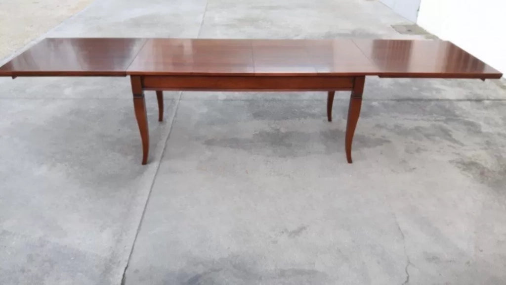 Tavolo allungabile rettangolare classico intarsio tinta bassano 170x90x78 - Mobili 2G