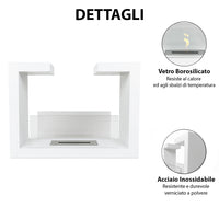 Camino a Bioetanolo da Terra Venus Free Standing Geometrico e Vetri Protettivi Serbatoio 850 ml in Acciaio Verniciato