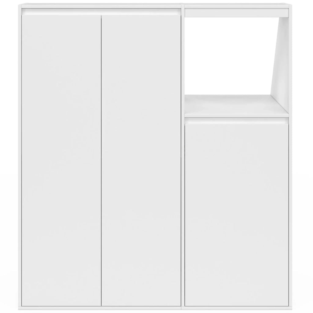 IDMarket - Set di armadi a 2 ante + 1 anta e 1 nicchia TOMI bianco sottopensile