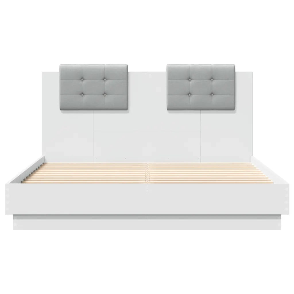 Giroletto con Testiera Bianco 120x190 cm in Legno Multistrato 3209961