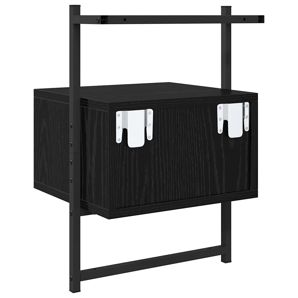 Armadio da Notte Rovere Nero 35 x 30 x 51 cm Legno multistrato