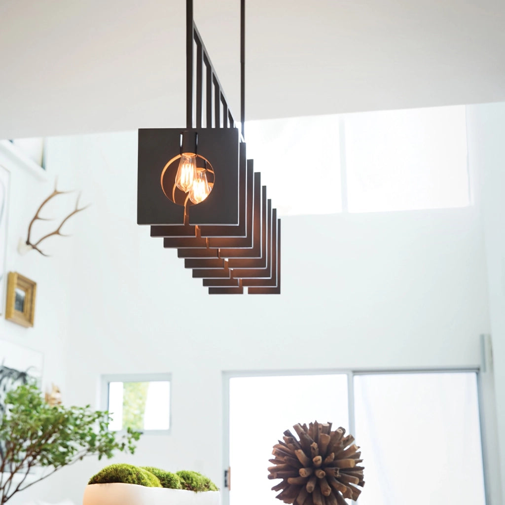 Lampadario Contemporaneo Ludlow Acciaio Grafite Spazzolata 8 Luci E27