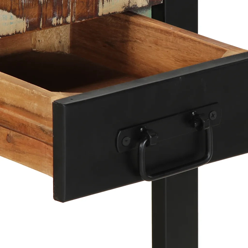 Tavolino Multicolore 35x35x50 cm in Legno Massello Recupero 4015944