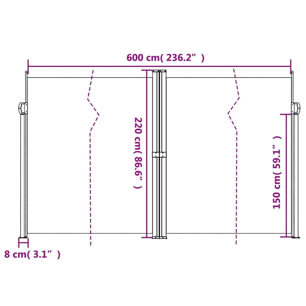 Tenda da Sole Laterale Retrattile Blu 220x600 cm 4004671