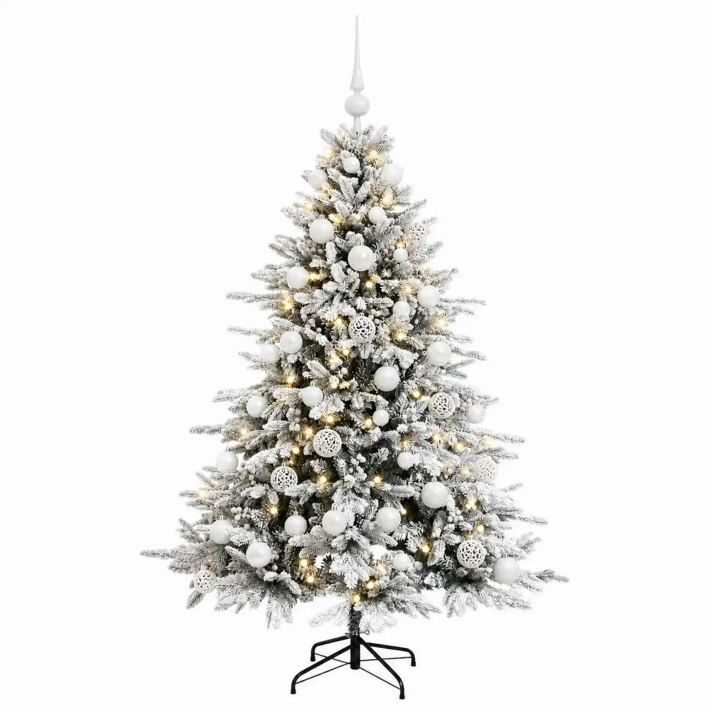Albero di Natale artificiale con palline 120 cm 150 LED 3466063