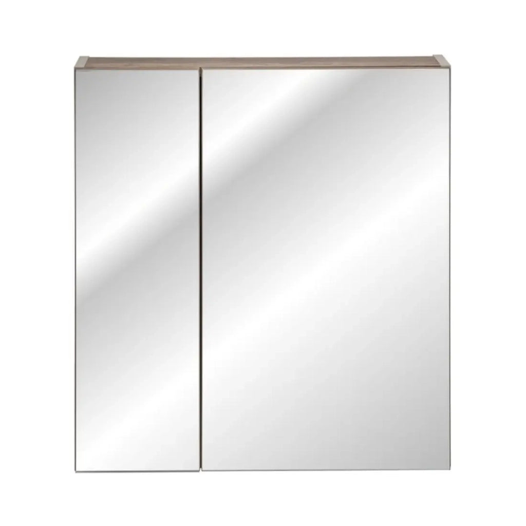 Mobile da bagno color tortora con specchi – 60 cm – 1 porta + ripiani