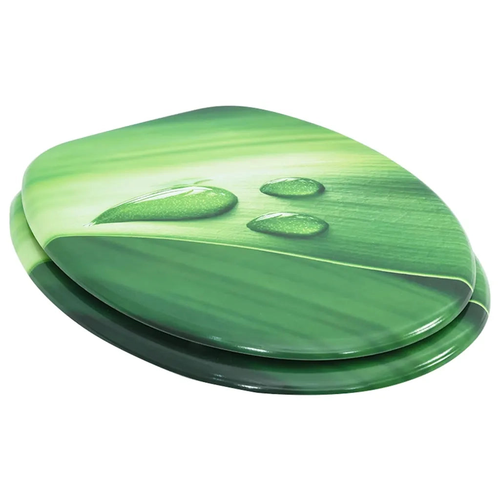Tavoletta WC con Coperchio MDF Verde Design Goccia d'Acqua CFW4194848