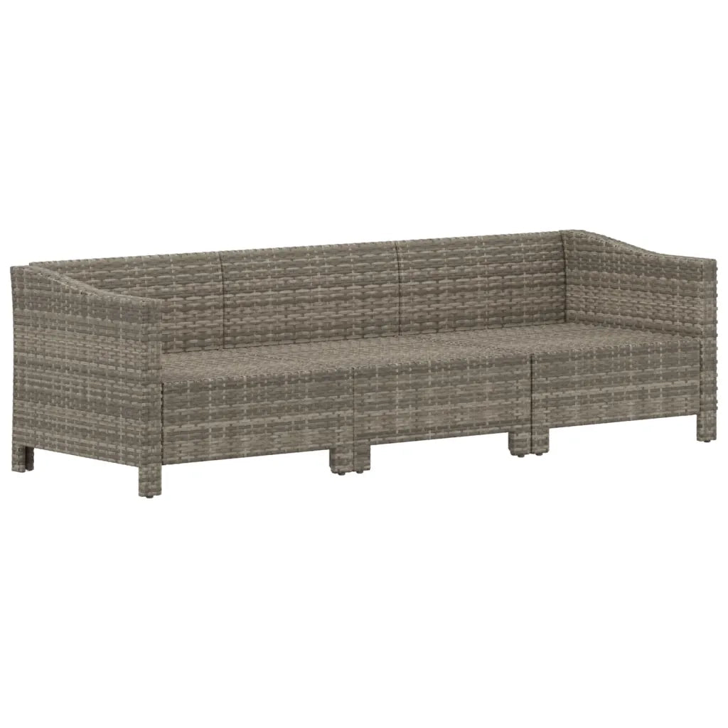 Set Divani da Giardino 3 pz con Cuscini in Polyrattan Grigio 3187262