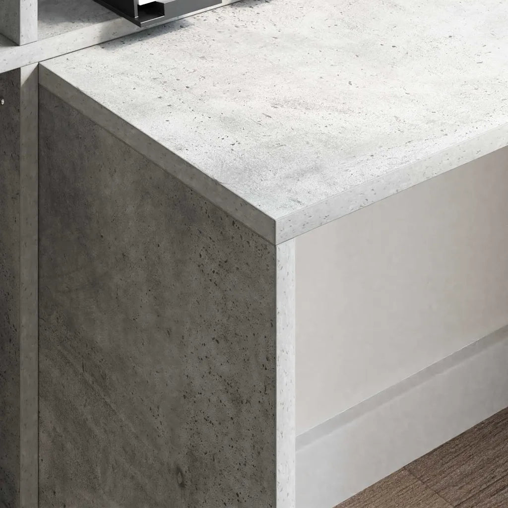 Scrivania con lo scaffale Grigio cemento 138,5 x 55 x 143 cm 3337252