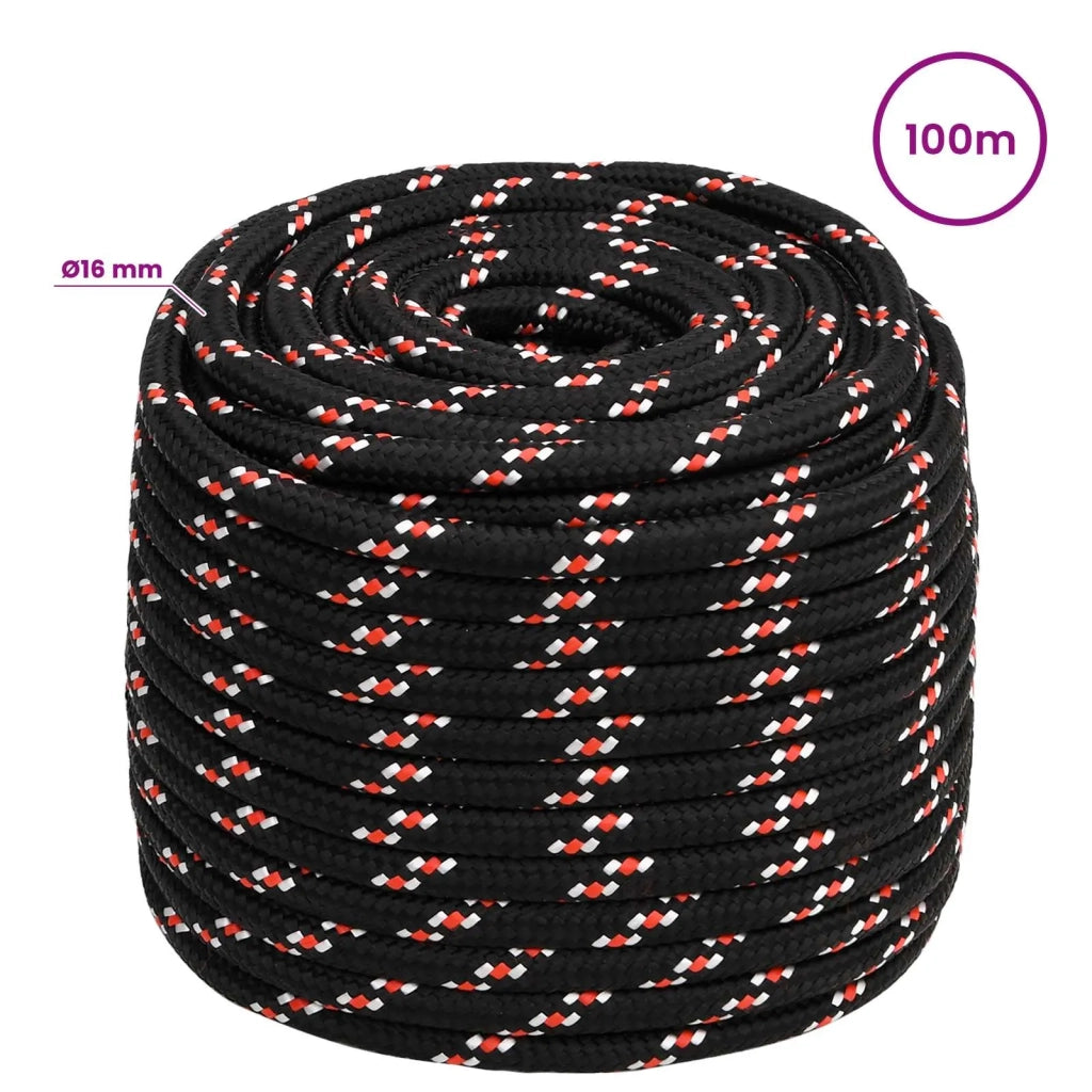 Corda multiuso 16 mm 100 m Nero e Rosso PP 3472847