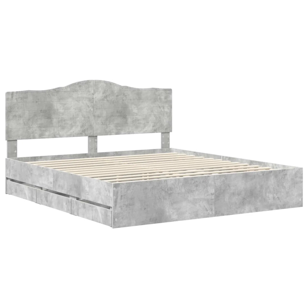Struttura del letto con cassetto Grigio Cemento 180 x 200 cm 3413390